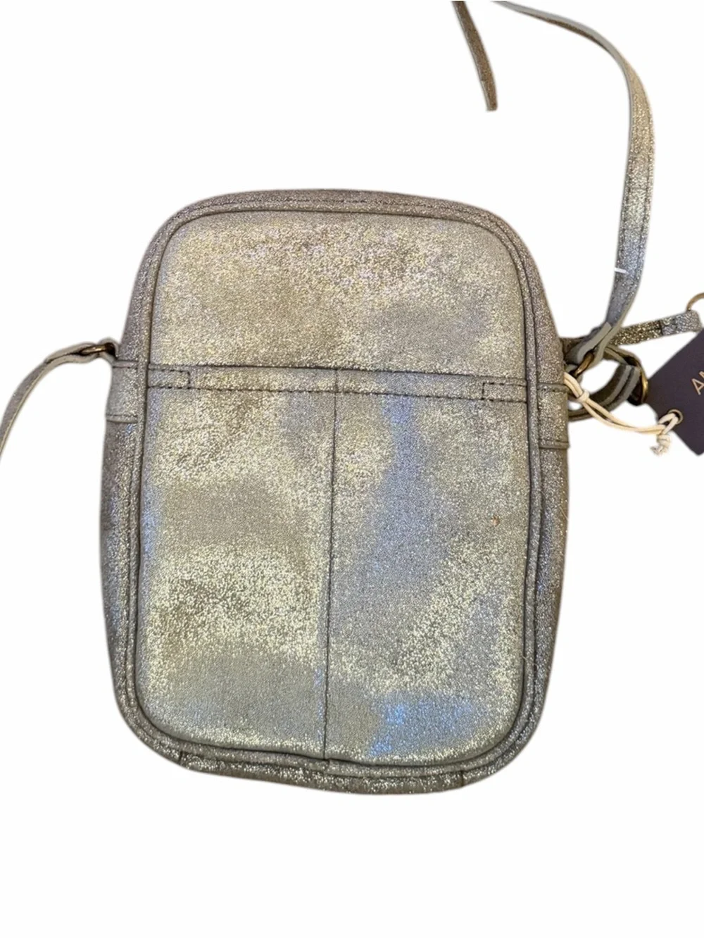 American Leather Co Cleveland NS Crossbody Charcoal Shimmer Leather NWT Bag